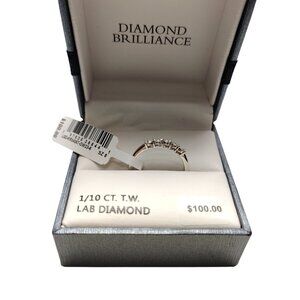 Diamond Brilliance 1/10 Ct. T.W. Lab Diamond Ring In Gift Box Size 8